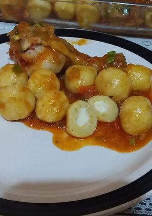 Una foto de Ñoquis de papa y zapallo rellenos de queso
