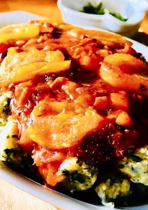 Una foto de Ñoquis de papas, acelgas y harina de avena