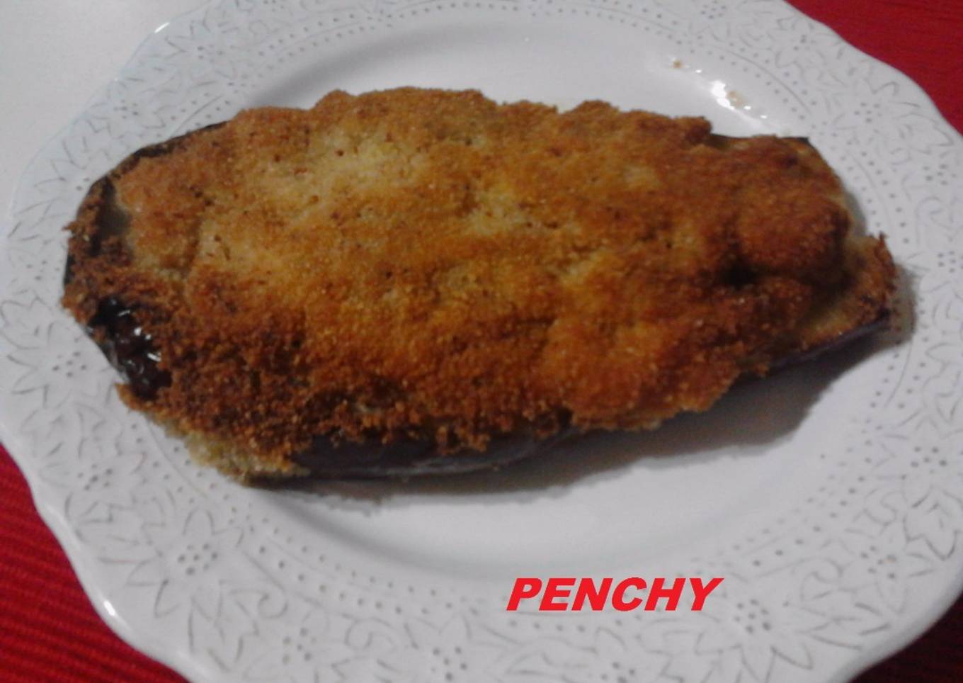 Berenjenas de bechamel con jamón, fritas