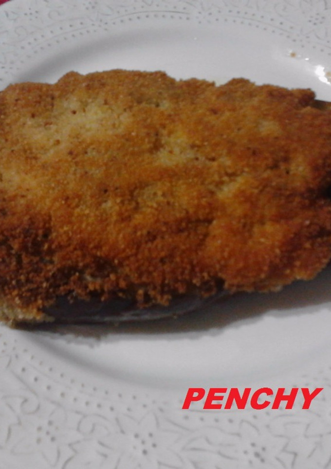 Una foto de Berenjenas de bechamel con jamón, fritas 