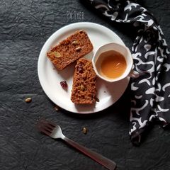 A picture of Carrot Cake (Whole Wheat, Eggless, Refined Sugarfree).