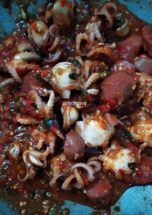Foto resep Sambal Baby gurita + sosis ayam