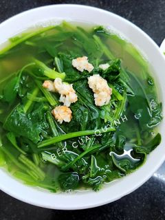 Hình của món Canh cải bó xôi nấu tôm.