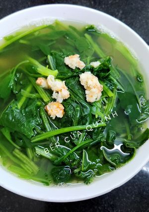 Hình của món Canh cải bó xôi nấu tôm.
