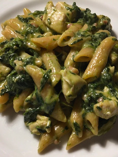 A picture of Creamy spinach chicken penne.