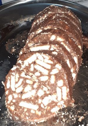 Una foto de Salchichón de chocolate/morcillón/chorizo
