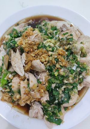 Foto resep Hainanese Chicken Rice (nasi ayam Hainam) di rice cooker
