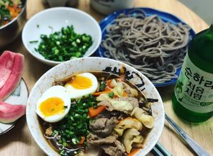 Hình của món Mì Ramen Miso bò rau củ.