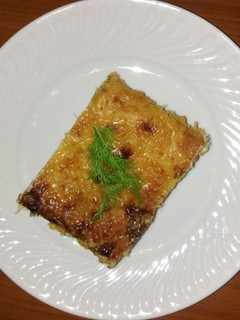 Una foto de Lasaña de salmón y col rizada