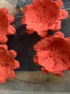 A picture of Pink shortbread tarts.