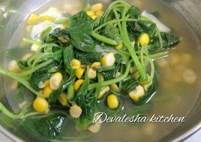 Resep Sayur Bayam Jagung Oleh Devalesha Kitchen Cookpad