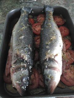 Una foto de Lubina al horno