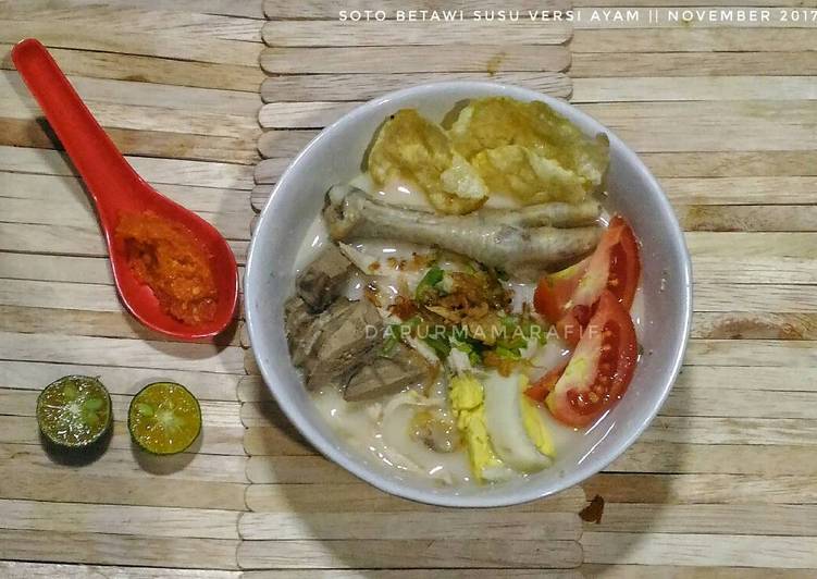 Bagaimana Memasak Soto betawi susu versi ayam, Enak