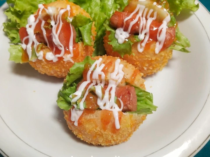 Langkah Mudah untuk Membuat Resep Donat Sosis Crispy (Donsis) 1x profing yang Uenak Anti Ribet, Uenak Banget