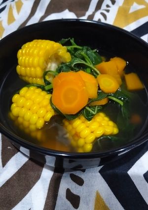 Foto resep Sayur Bening Bayam, Wortel, Jagung dan Labu