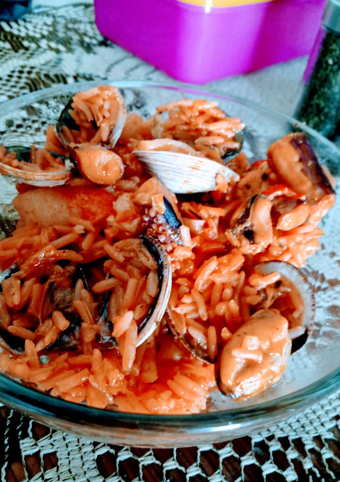 Una foto de Paella
