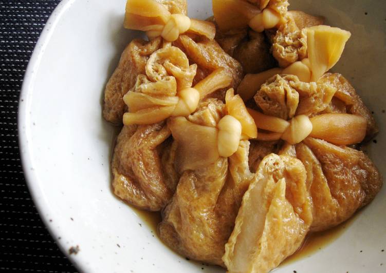 Easiest Way to Prepare Homemade Mochi in Abura-age (Thin Fried Tofu)