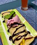 Crepa dulce con frutas y helado 🥭
