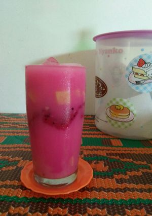 Foto resep Es Buah Naga #BikinRamadhanBerkesan