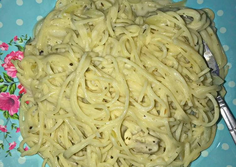 Resep Spaghetti Carbonara without Cheese Anti Gagal