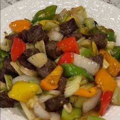 A picture of Quick Stir-Fried Veggies with Leftover Steak.