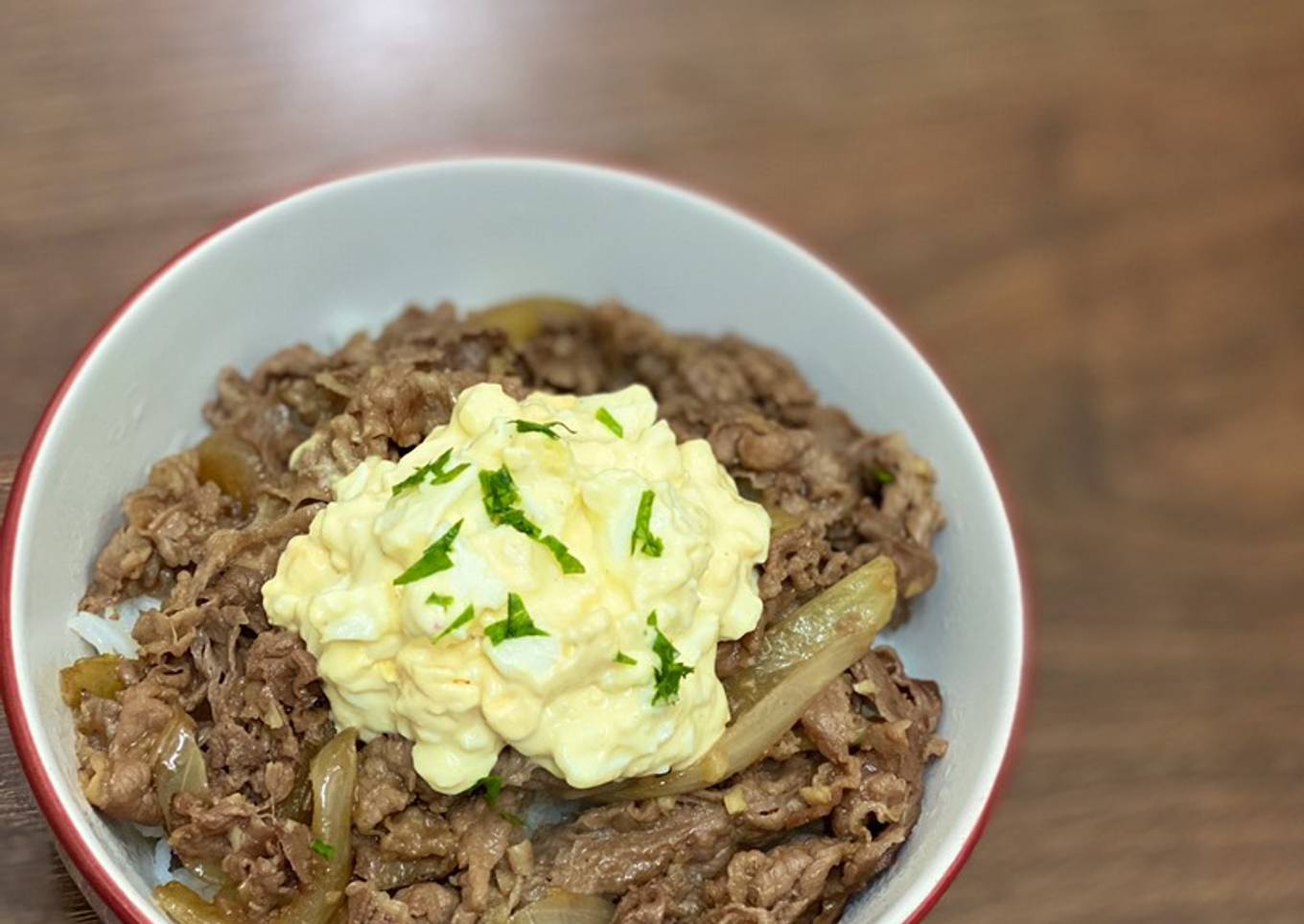 Beef Bowl with Egg Mayo