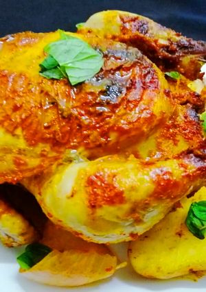 A picture of Masala roast whole Chicken.