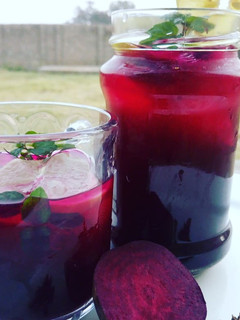 A picture of Beet root juice.