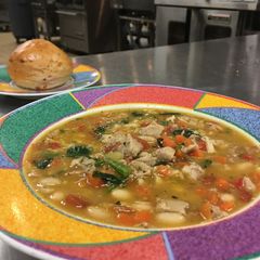 A picture of Italian Chicken Vegetable Bean Soup.