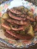 Guisado de papas y salchichas