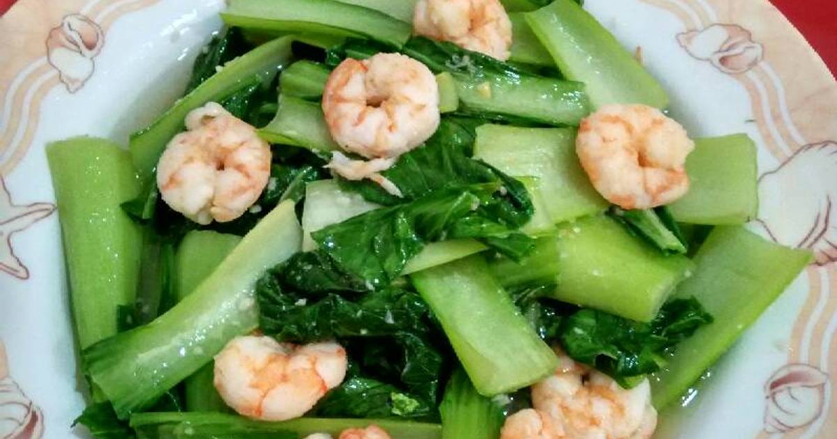 Resep Sawi Sendok Cah Udang Kecap Ikan Oleh Maria Crishtabella Cookpad