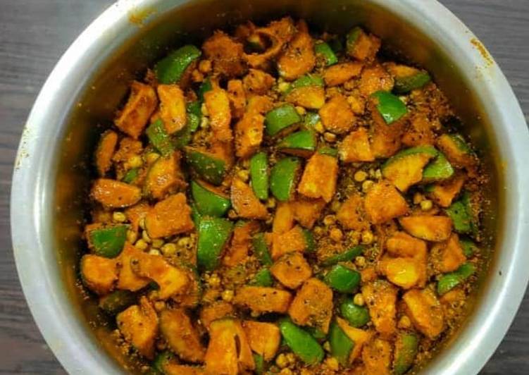 Simple Way to Make Perfect #Raw Mango & Cheakpea Pickle#