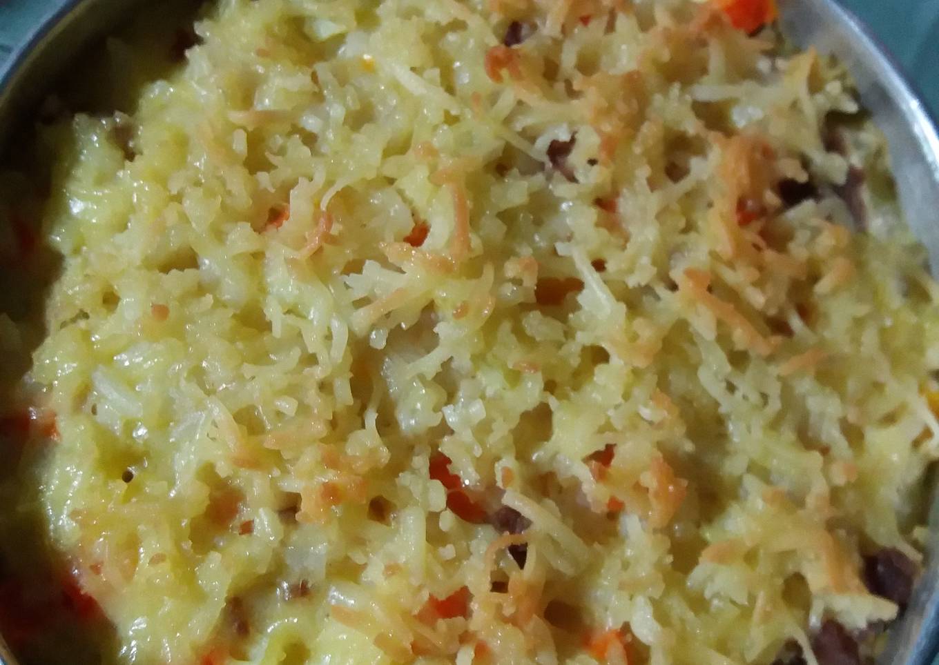 Nasi panggang daging keju mpasi 1+