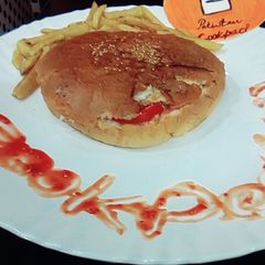 A picture of Shami kabab Burger.