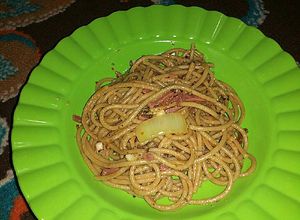 Foto resep Spicy spaghetti tuna smokey beef