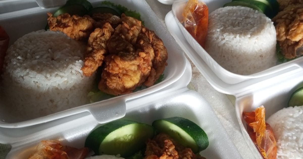 Nasi ayam geprek