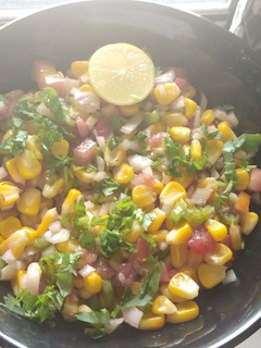 A picture of Spicy corn chaat.