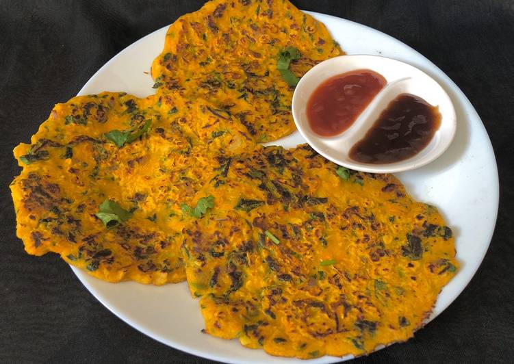 Recipe of Any-night-of-the-week Oats besan methi chilla