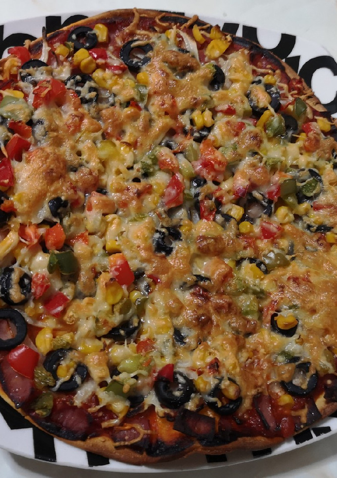 Una foto de Pizza colorida