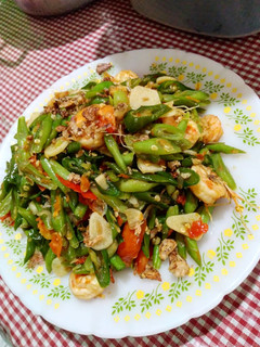 Foto resep Oseng buncis udang pedas