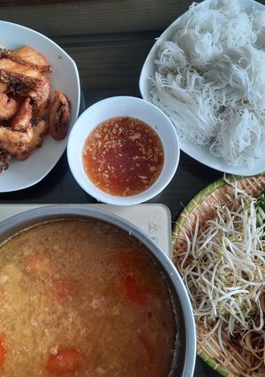 Hình của món Bún cá, bún cá chấm.