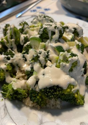 A picture of Warm Salad with Veggies and Quinoa.