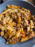 Gratin Légumes, Pâtes et Viande Hachée Façon Bolognaise