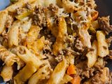 Gratin Légumes, Pâtes et Viande Hachée Façon Bolognaise