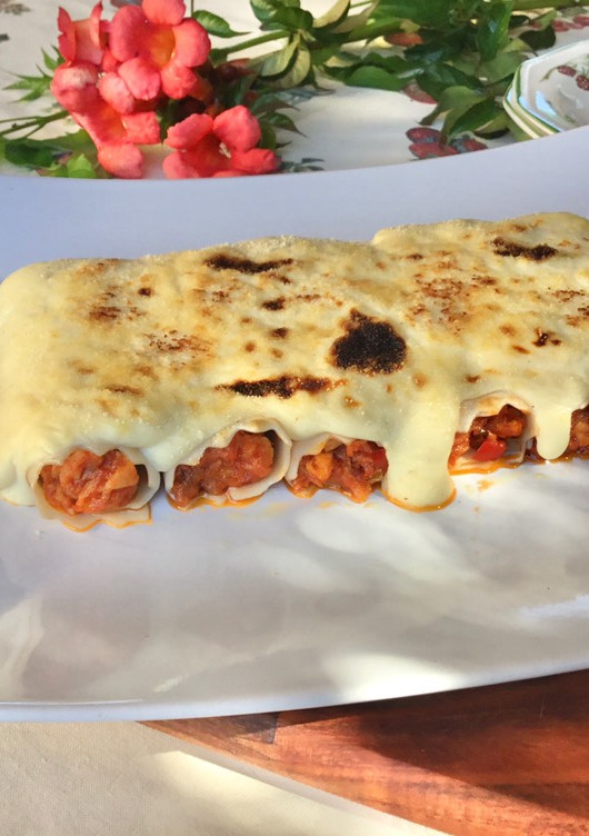 Una foto de Canelones de atún
