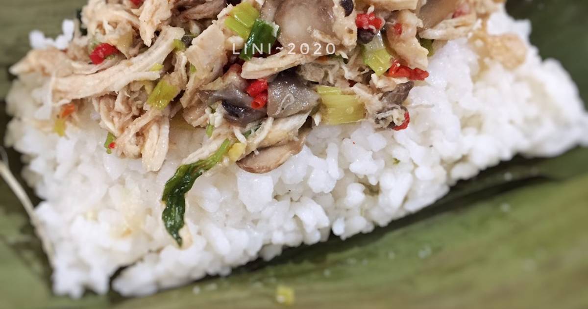 Resep Nasi Bakar Ayam Jamur Kemangi Menu Nasi Simple Oleh Lini Cookpad