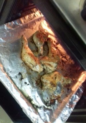 A picture of Roast chicken thighs.