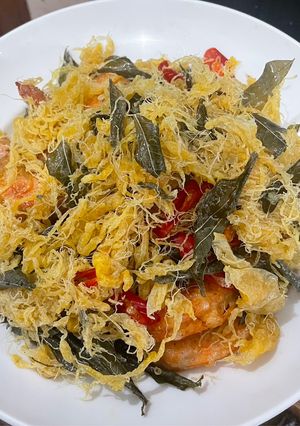 Foto resep 34. Egg Floss Butter Prawn