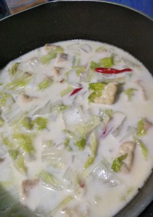 Foto resep Sawi putih masak lemak (santan)