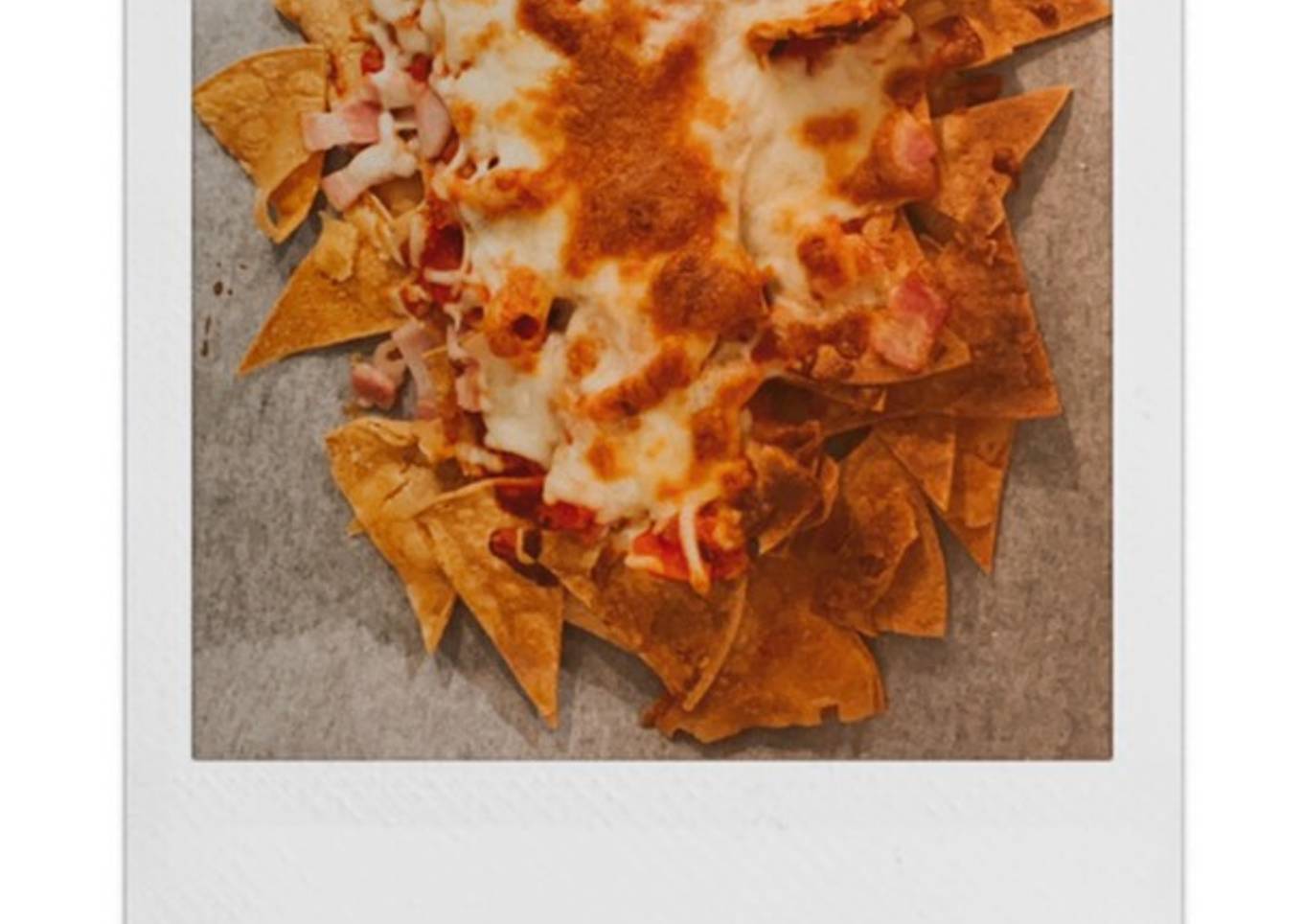 Homemade bacon nachos cheese